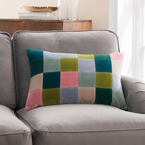 Clara Patchwork Velvet Rectangle Cushion