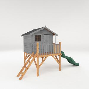 Country Living 5ft x 5ft Premium Hixon Tower Playhouse with Slide Painted + Installation - Thorpe Towers Grey