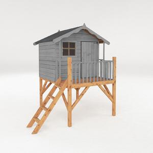 Country Living 5ft x 5ft Premium Hixon Tower Playhouse Painted + Installation - Thorpe Towers Grey