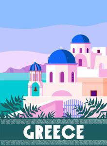 Art Print Travel to Greece Poster Travel, Greek, VectorUp