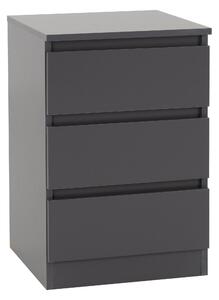 Walker 3 Drawer Bedside Table Grey