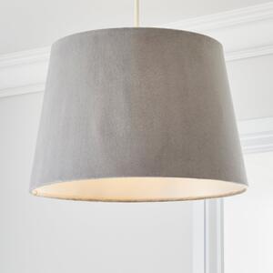 Clara Velvet Tapered Lamp Shade Light Grey