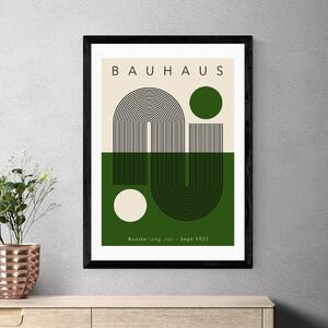 East End Prints Green Geometric Bauhaus by Luxe Poster Co Green