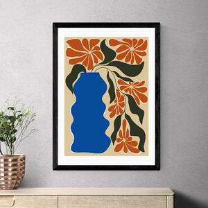 East End Prints Tropical Flower Pot by Miho Art Studio Blue