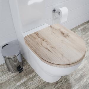 Croydex Verese Grey Oak Effect Flexi Fix D Shape Toilet Seat Grey