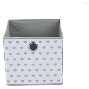 Set of 2 Hearts Small Storage Boxes Grey