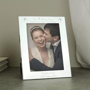 Personalised Decorative Our Wedding Day Silver Photo Frame Silver