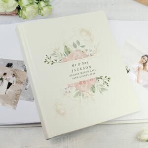 Personalised Floral Traditional Photo Album White