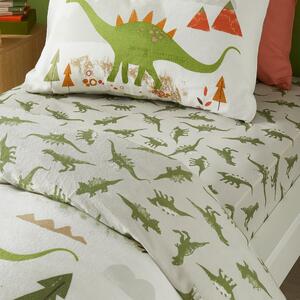 Bedlam Dino Bed Linen Fitted Sheet Green
