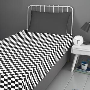 Bedlam Beckett Stripe Bed Linen Fitted Sheet Monochrome