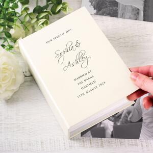 Personalised Free Text Photo Album with Sleeves White