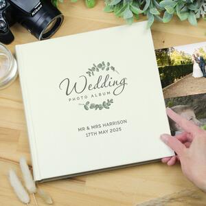 Personalised Wedding Square Photo Album White