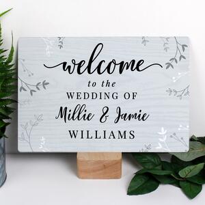 Personalised Wedding Welcome Metal Sign Green