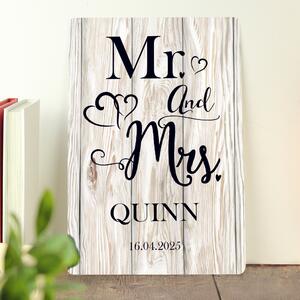 Personalised Mr and Mrs Metal Sign Grey