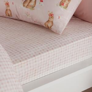 Bedlam Woodland Friends Bed Linen Fitted Sheet Pink