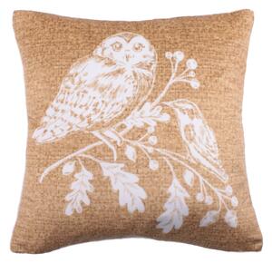 Woodland Owls 43cm x 43cm Filled Cushion Ochre