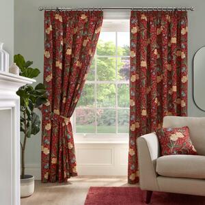 Dreams & Drapes Sandringham Ready Made Pencil Pleat Curtains Red