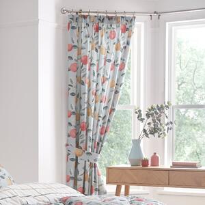 Dreams & Drapes Botanical Fruit Ready Made Pencil Pleat Curtains Green