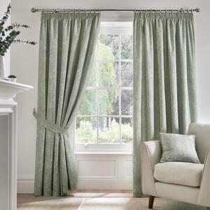 Dreams & Drapes Aveline Ready Made Pencil Pleat Curtains Green