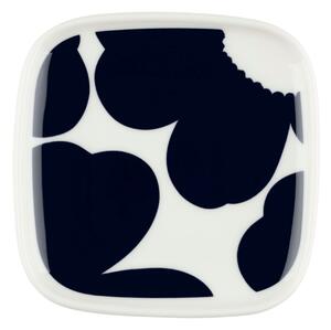 Marimekko Iso Unikko side plate 10x10 cm White-dark blue