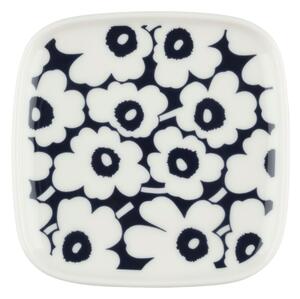 Marimekko Pikkuinen Unikko side plate 10x10 cm Dark blue-white