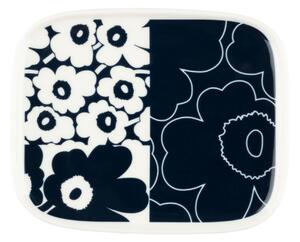 Marimekko Unikko kollaasi tray 12x15 cm White-dark blue