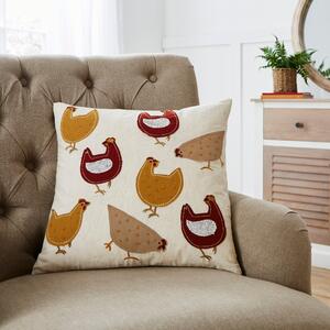 Chickens Cushion Natural