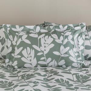 Silhouette Floral Lilypad Oxford Pillowcase Light Green