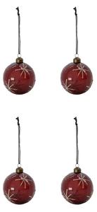 House Doctor Star Christmas bauble Ø8 cm 4-pack Bordeaux