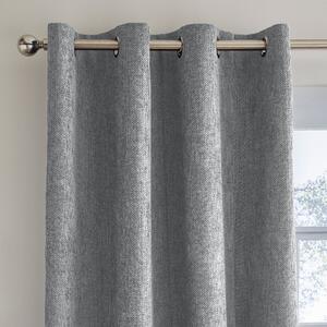 Ensley Chenille Thermal Eyelet Curtains Dove (Grey)