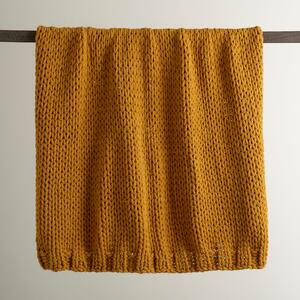 Chunky Knit 130cm x 170cm Throw Yellow