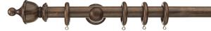 Sherwood Urn Finial Fixed Wooden Curtain Pole with Rings Sherwood Walnut