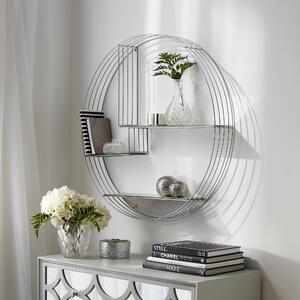 Smart Industrial Silver Circle Shelf 80cm Mirrored Silver