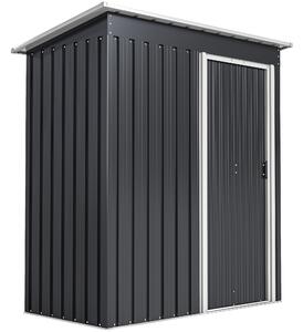 Outsunny 2 x 3ft Garden Storage Shed with Sliding Door and Sloped Roof Outdoor Equipment Tool Backyard, Black