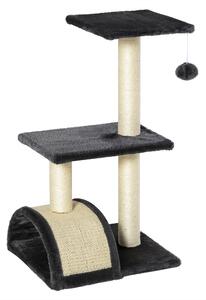 PawHut Cat Tree Tower, 72cm Climbing Activity Centre for Kittens, with Sisal Scratching Post, Pad Arc Perch, and Hanging Ball Toy, Grey Aosom UK
