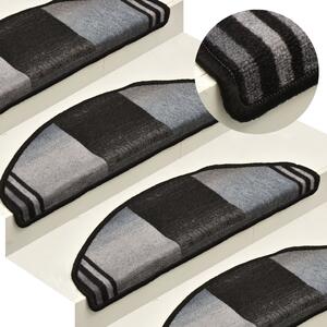 Self-adhesive Stair Mats 15 pcs Black and Grey 65x21x4 cm