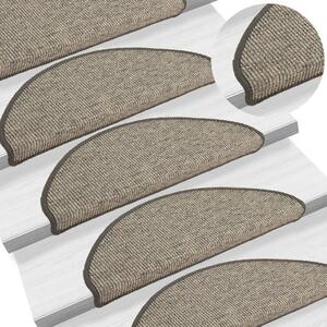 Stair Mats Self-adhesive 15 pcs Grey and Beige 65x21x4 cm