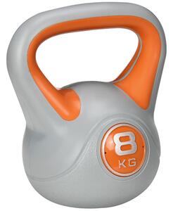 SPORTNOW Kettlebell, 8kg Kettle Bells with Handle for Home Gym Weight Lifting and Strength Training, Orange and Grey