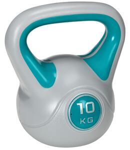SPORTNOW Kettlebell, 10kg Kettle Bells with Handle for Home Gym Weight Lifting and Strength Training, Light Blue and Grey
