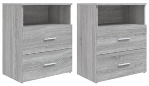 Bed Cabinets 2 pcs Grey Sonoma 50x32x60 cm