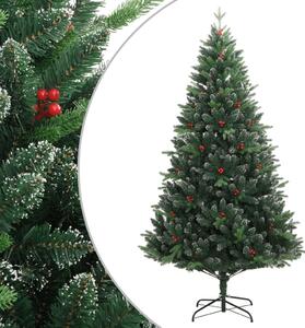 Artificial Hinged Christmas Tree with Red Berries 150 cm