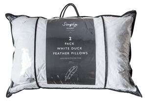 Two Pack Duck Feather 48cm x 74cm Pillows White