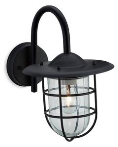 Firstlight 8352BK Cage Outdoor Stainless Steel Wall Lantern with Glass