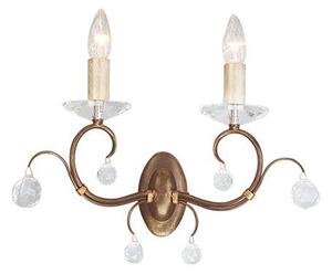 Elstead LUN2 Bronze Lunetta crystal wall light