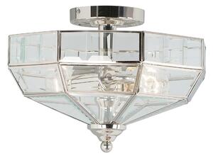 Elstead Old Park Semi-Flush Light In Polished Nickel Finish