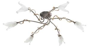 Elstead FLY6/SF Semi Flush Light In Black/Silver & Gold
