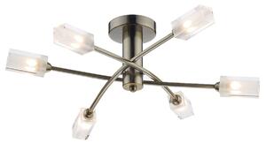 Dar MOR6475 Morgan 6lt Semi Flush Ceiling Light Antique Brass