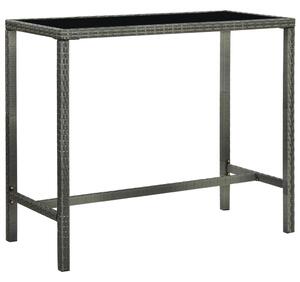 Garden Bar Table Grey 130x60x110 cm Poly Rattan and Glass
