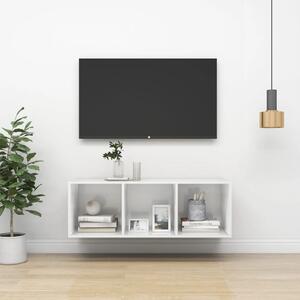 Wall-mounted TV Cabinet High Gloss White 37x37x107 cm Engineered Wood