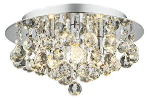 Dar PLU5450 Pluto 5 Light Crystal Flush Chrome Ceiling Light